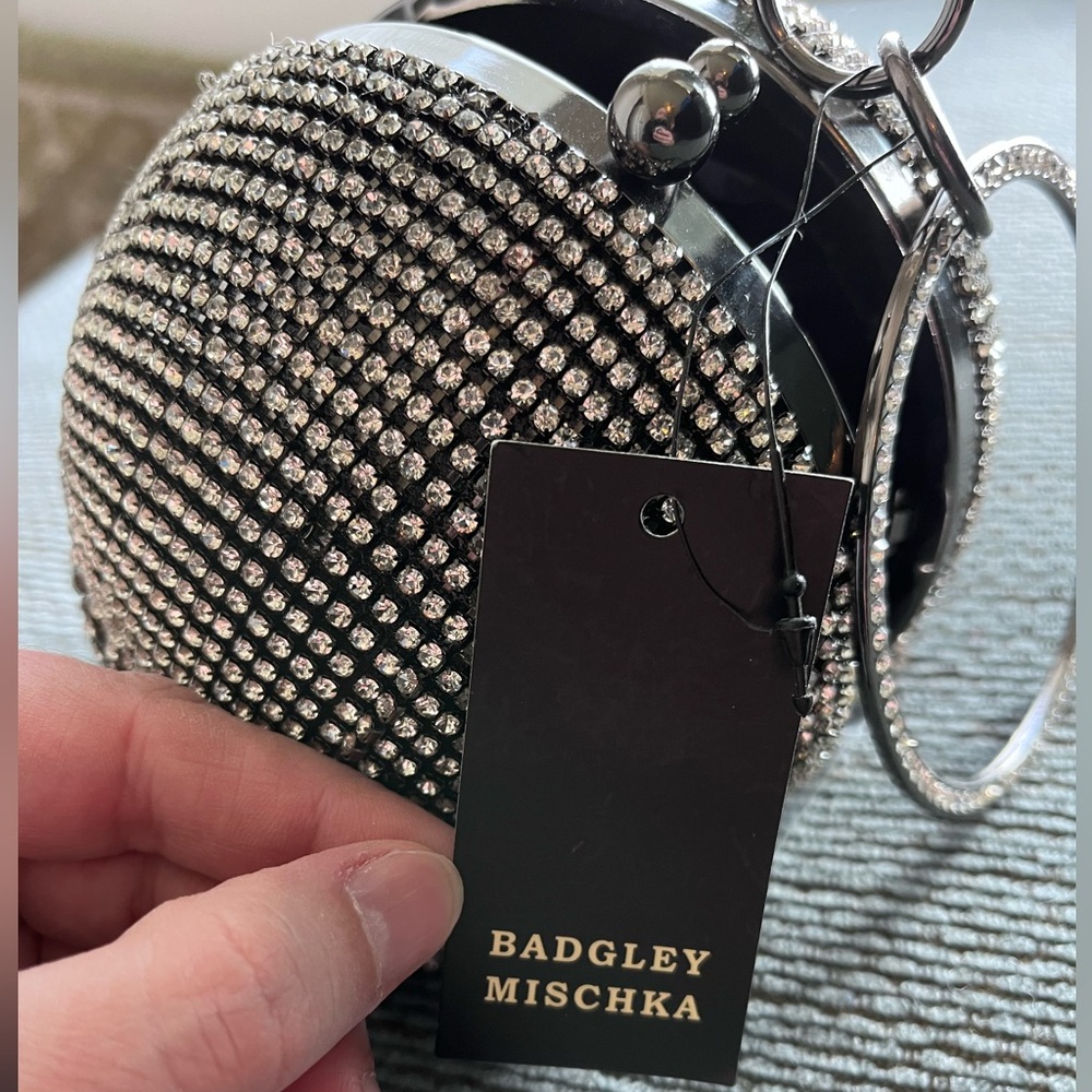 Badgley Mischka NWT with Flaws Spherical Minaudiere Sparkly Evening Clutch Bag - Picture 6 of 12
